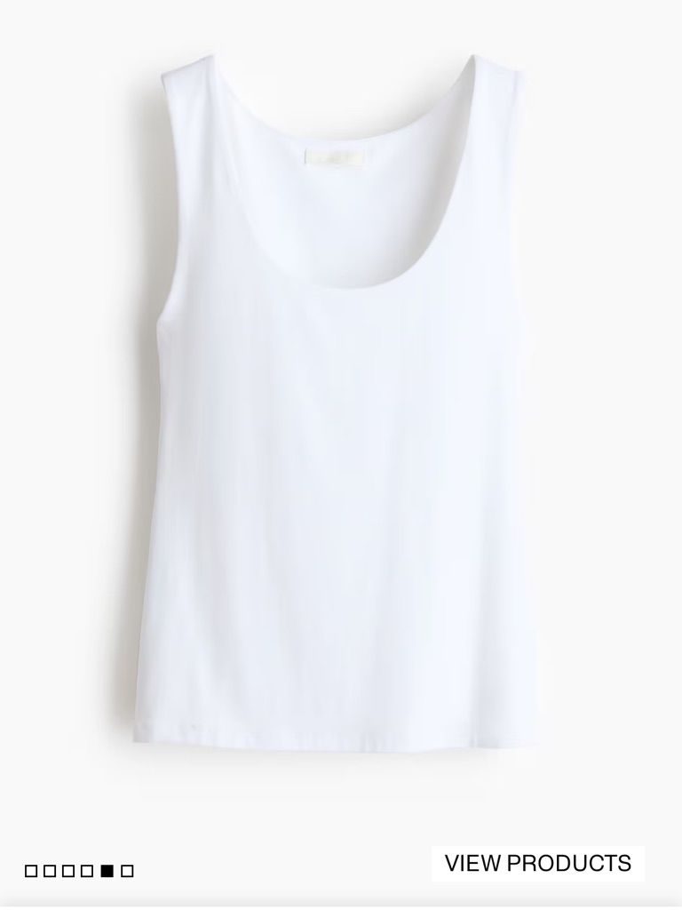 H&M Microfiber Tank Top White Scoop Neck Women's Tank Top